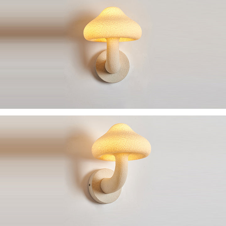 Applique murale 1 lumière en résine créative contemporaine avec abat-jour champignon en matériel pour le salon 