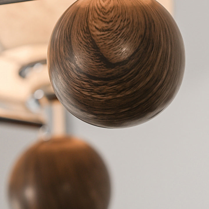Cadre en métal traditionnel français bois tissu abat-jour rond lustre à 8 lumières pour salon 