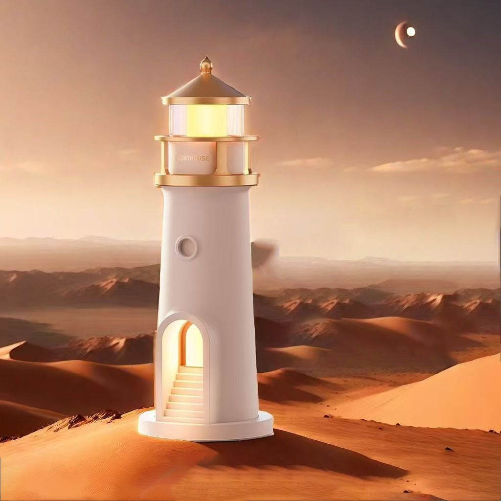 Lampe de table projecteur LED phare de lune ABS créative contemporaine pour chambre à coucher 