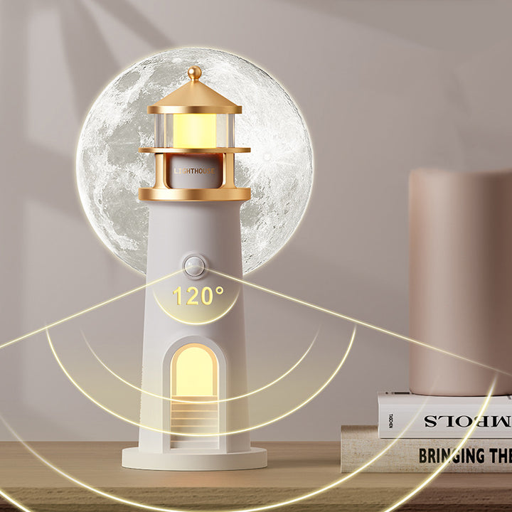 Lampe de table projecteur LED phare de lune ABS créative contemporaine pour chambre à coucher 