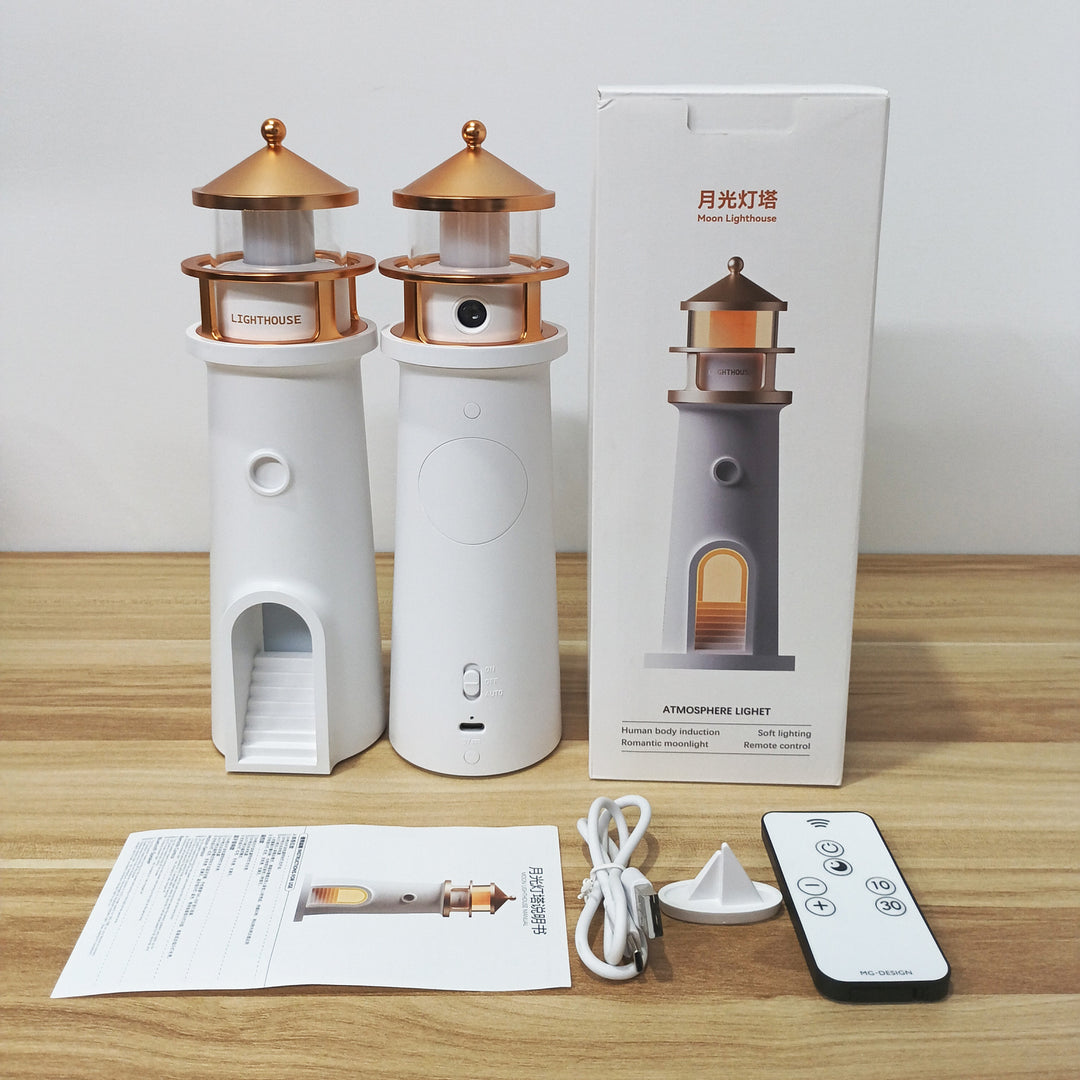 Lampe de table projecteur LED phare de lune ABS créative contemporaine pour chambre à coucher 