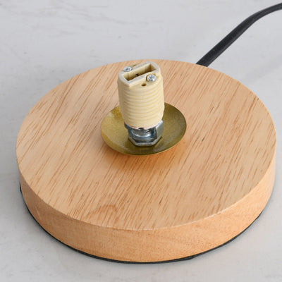 Contemporain Simplicité Ciel étoilé Lune PLA Abat-jour rond Bois Lampe de chevet 1 lumière pour chambre à coucher 