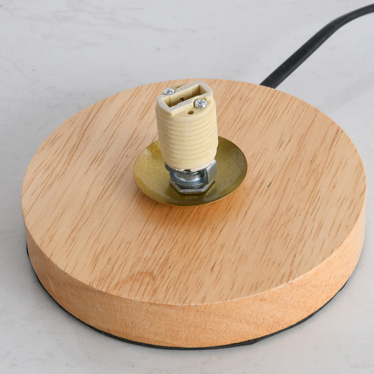 Contemporain Simplicité Ciel étoilé Lune PLA Abat-jour rond Bois Lampe de chevet 1 lumière pour chambre à coucher 