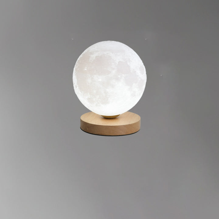 Contemporain Simplicité Ciel étoilé Lune PLA Abat-jour rond Bois Lampe de chevet 1 lumière pour chambre à coucher 