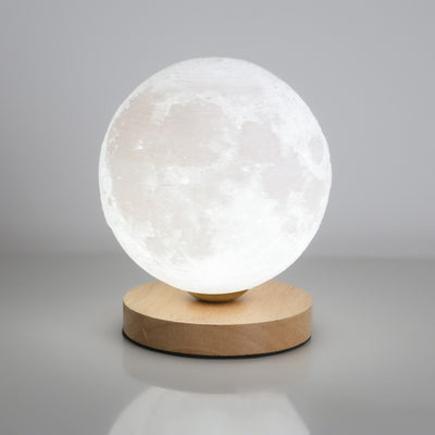 Contemporain Simplicité Ciel étoilé Lune PLA Abat-jour rond Bois Lampe de chevet 1 lumière pour chambre à coucher 