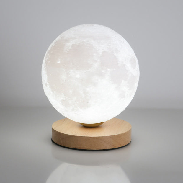 Contemporain Simplicité Ciel étoilé Lune PLA Abat-jour rond Bois Lampe de chevet 1 lumière pour chambre à coucher 