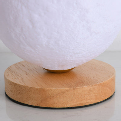 Contemporain Simplicité Ciel étoilé Lune PLA Abat-jour rond Bois Lampe de chevet 1 lumière pour chambre à coucher 