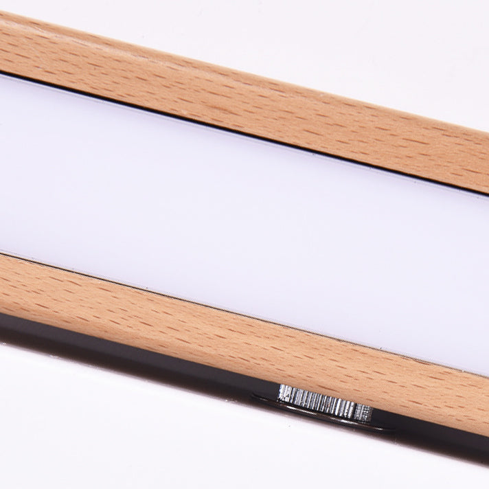 Lampe murale LED à rotation en bande longue en aluminium à grain de bois minimaliste moderne pour lecture dans la chambre 