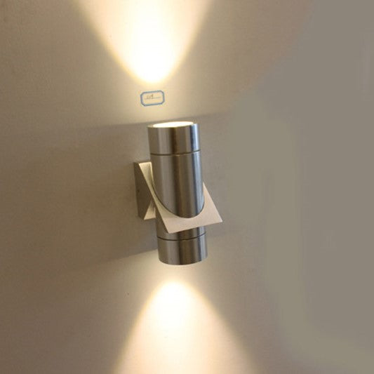Lámpara de Aplique de Pared LED Cilíndrica de Aluminio Minimalista Moderna con Iluminación LED Hacia Arriba y Abajo para Patio Exterior 