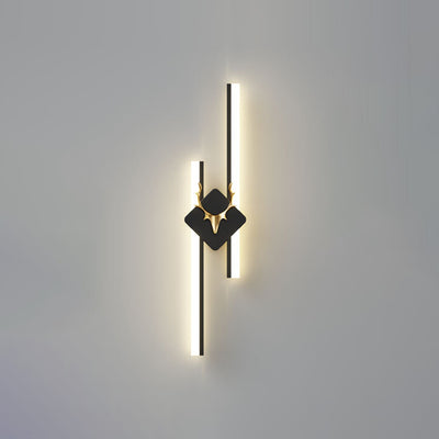 Modern Luxury Antler Aluminum Acrylic Long Strip LED Wall Sconce Lamp For Bedroom