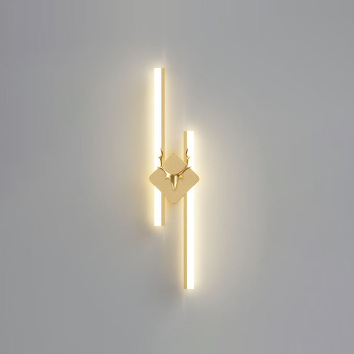 Modern Luxury Antler Aluminum Acrylic Long Strip LED Wall Sconce Lamp For Bedroom