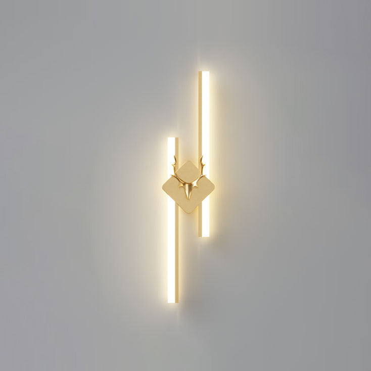 Modern Luxury Antler Aluminum Acrylic Long Strip LED Wall Sconce Lamp For Bedroom