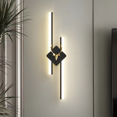 Modern Luxury Antler Aluminum Acrylic Long Strip LED Wall Sconce Lamp For Bedroom