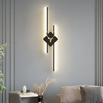 Modern Luxury Antler Aluminum Acrylic Long Strip LED Wall Sconce Lamp For Bedroom