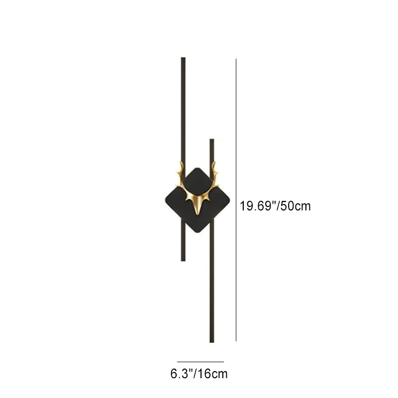Modern Luxury Antler Aluminum Acrylic Long Strip LED Wall Sconce Lamp For Bedroom