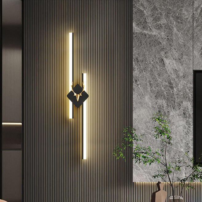 Modern Luxury Antler Aluminum Acrylic Long Strip LED Wall Sconce Lamp For Bedroom
