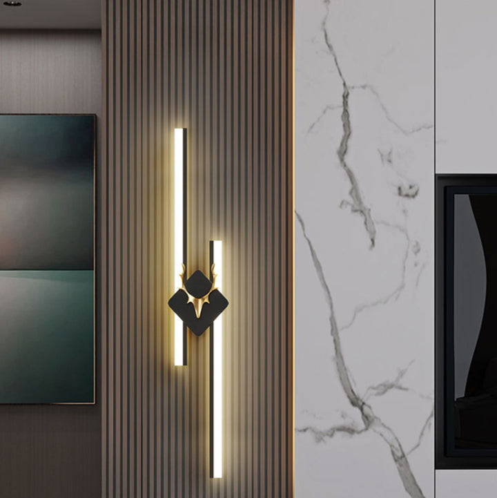 Modern Luxury Antler Aluminum Acrylic Long Strip LED Wall Sconce Lamp For Bedroom