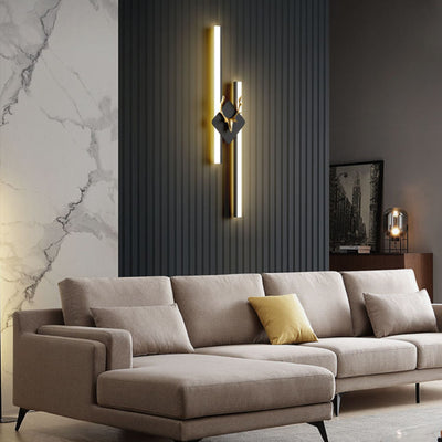 Modern Luxury Antler Aluminum Acrylic Long Strip LED Wall Sconce Lamp For Bedroom