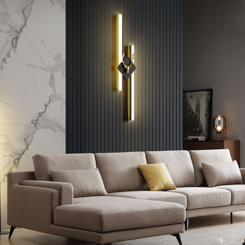 Modern Luxury Antler Aluminum Acrylic Long Strip LED Wall Sconce Lamp For Bedroom
