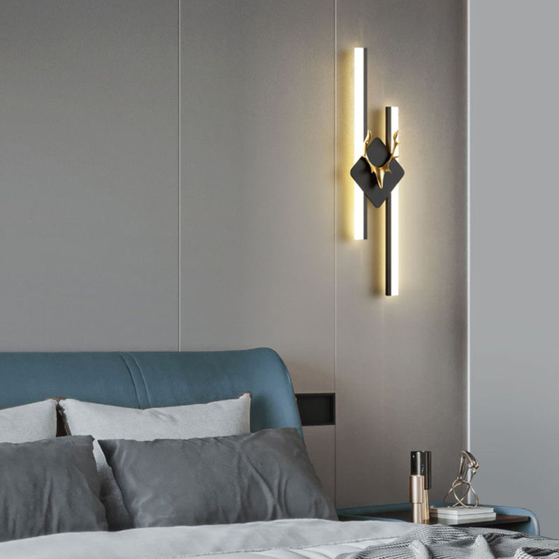 Modern Luxury Antler Aluminum Acrylic Long Strip LED Wall Sconce Lamp For Bedroom