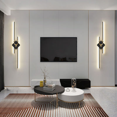 Modern Luxury Antler Aluminum Acrylic Long Strip LED Wall Sconce Lamp For Bedroom