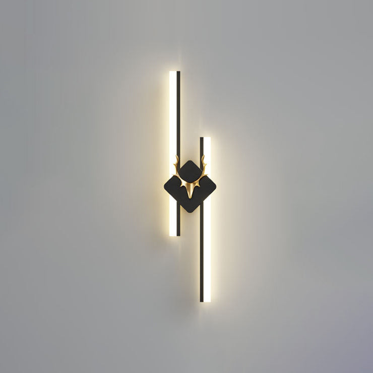 Modern Luxury Antler Aluminum Acrylic Long Strip LED Wall Sconce Lamp For Bedroom