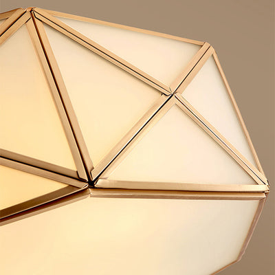 Contemporary Luxury Copper Glass Cylinder 4-Light Flush Mount Ceiling Light For Bedroom