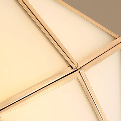 Contemporary Luxury Copper Glass Cylinder 4-Light Flush Mount Ceiling Light For Bedroom