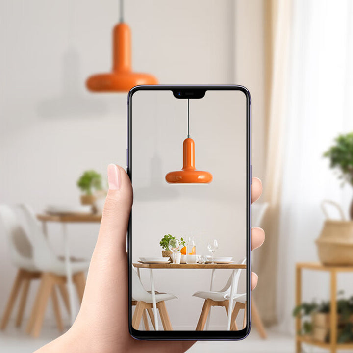 Zeitgenössische nordische Eisen geometrische Scheibe 1-Licht Pendelleuchte für das Wohnzimmer 