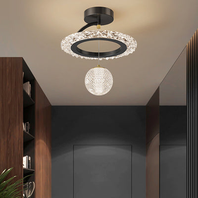 Zeitgenössische Luxus Eisen Acryl Geometrischer Kreis Ring LED Deckenleuchte für das Wohnzimmer 