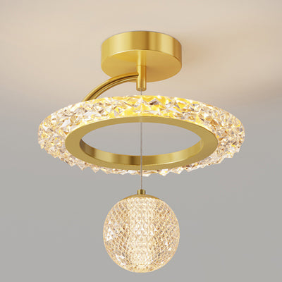 Zeitgenössische Luxus Eisen Acryl Geometrischer Kreis Ring LED Deckenleuchte für das Wohnzimmer 