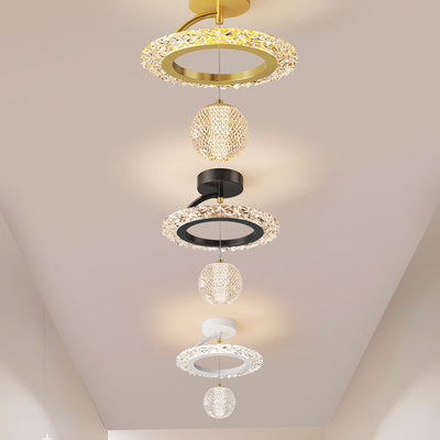 Zeitgenössische Luxus Eisen Acryl Geometrischer Kreis Ring LED Deckenleuchte für das Wohnzimmer 