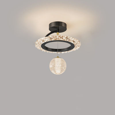 Zeitgenössische Luxus Eisen Acryl Geometrischer Kreis Ring LED Deckenleuchte für das Wohnzimmer 