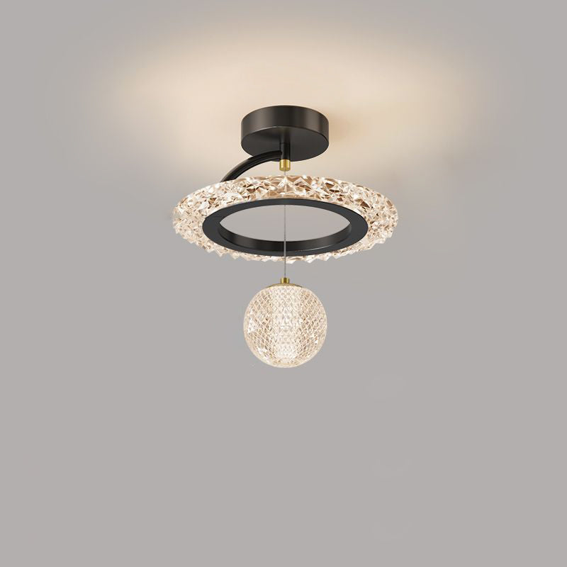 Zeitgenössische Luxus Eisen Acryl Geometrischer Kreis Ring LED Deckenleuchte für das Wohnzimmer 