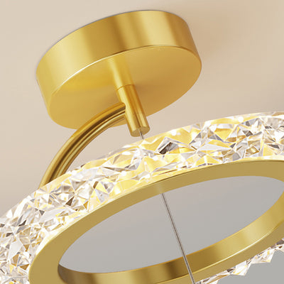 Zeitgenössische Luxus Eisen Acryl Geometrischer Kreis Ring LED Deckenleuchte für das Wohnzimmer 