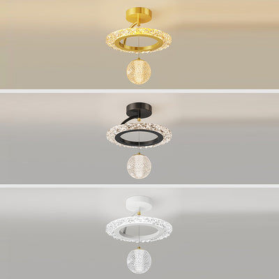 Zeitgenössische Luxus Eisen Acryl Geometrischer Kreis Ring LED Deckenleuchte für das Wohnzimmer 