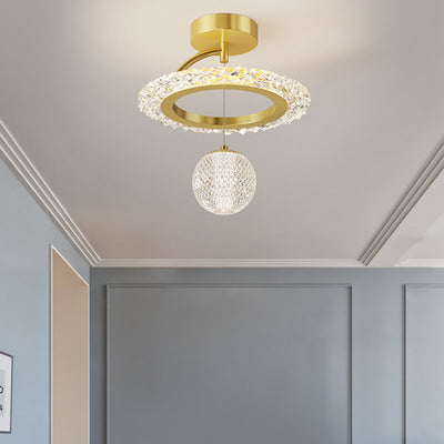 Zeitgenössische Luxus Eisen Acryl Geometrischer Kreis Ring LED Deckenleuchte für das Wohnzimmer 