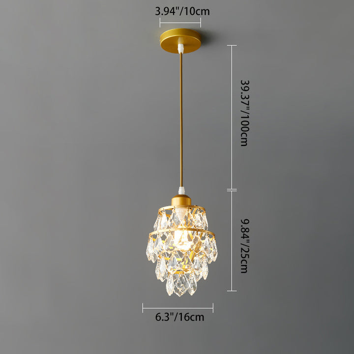 Zeitgenössische Luxus-Hardware Kristall Runde 1-Licht Pendelleuchte Für Wohnzimmer 