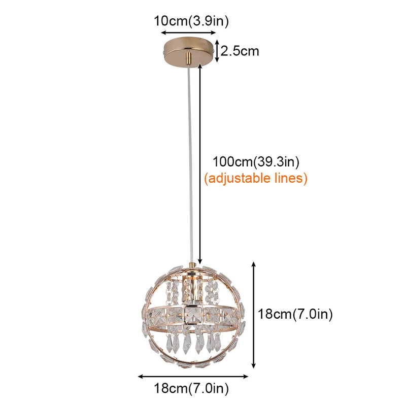 Contemporary Luxury Dual Circle Crystal Ring Glass Beads 1-Light Pendant Light For Living Room