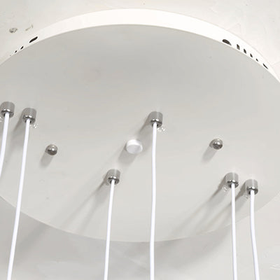 Moderne Einfachheit Eisenkreis Silikonring Acrylkugel LED Kronleuchter für Wohnzimmer 