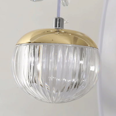 Moderne Einfachheit Eisenkreis Silikonring Acrylkugel LED Kronleuchter für Wohnzimmer 