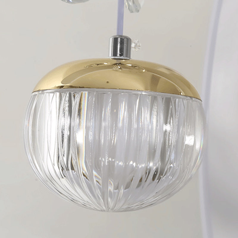 Moderne Einfachheit Eisenkreis Silikonring Acrylkugel LED Kronleuchter für Wohnzimmer 