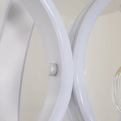 Moderne Einfachheit Eisenkreis Silikonring Acrylkugel LED Kronleuchter für Wohnzimmer 