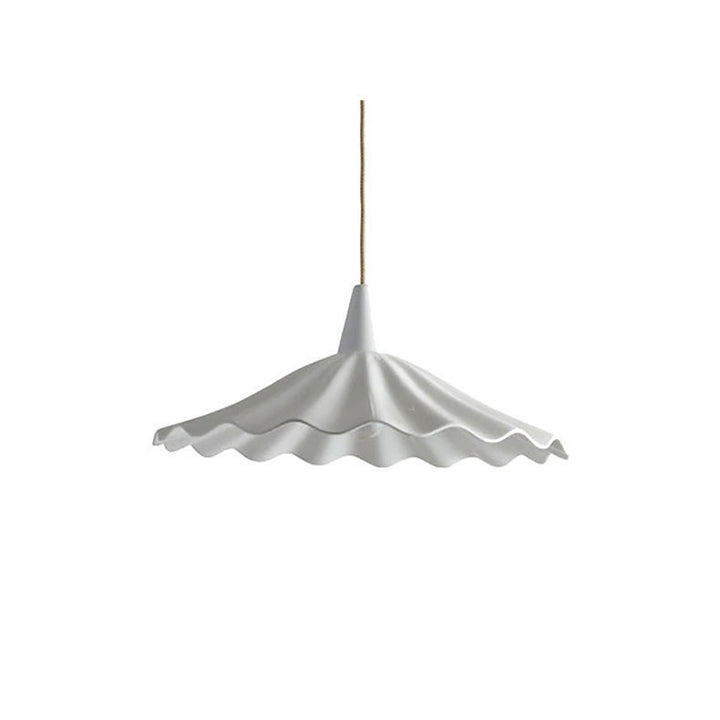 Traditional Vintage Ceramic Lotus Leaf Shade 1-Light Pendant Light For Living Room