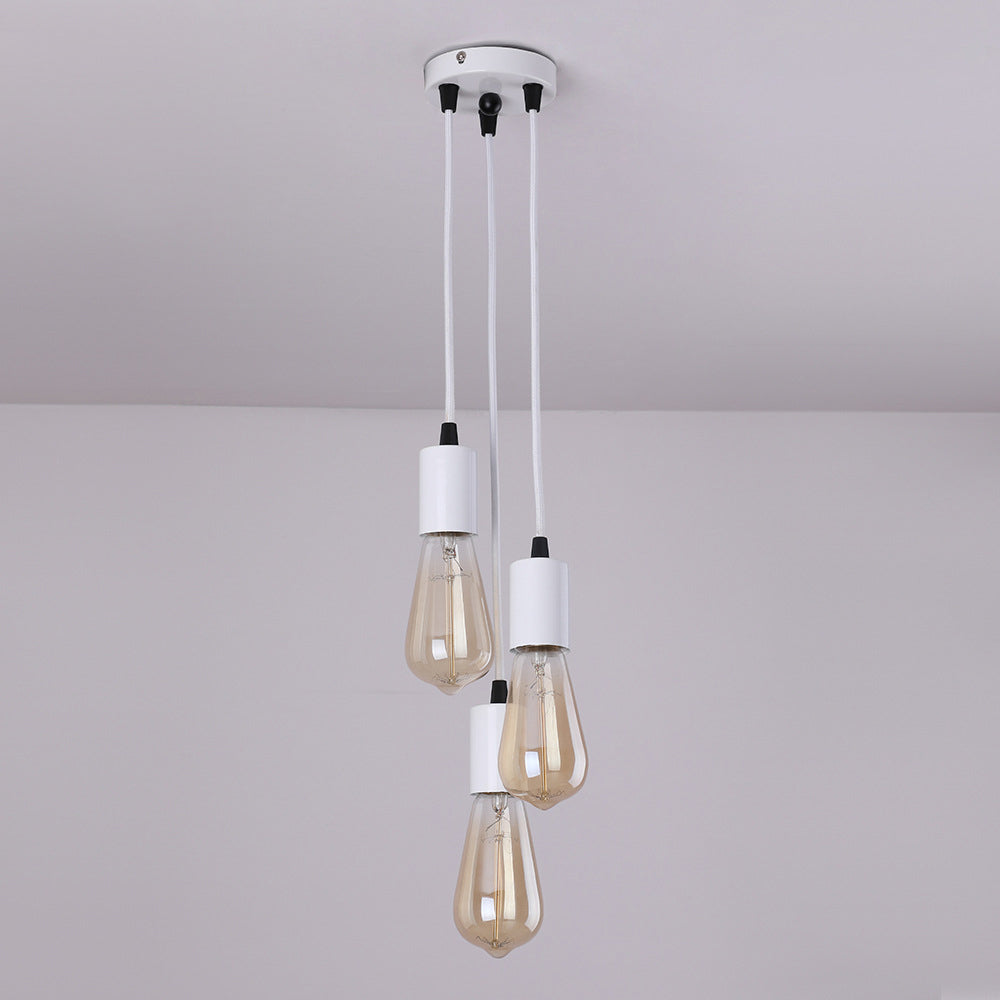 Traditioneller Vintage Eisen Runder 3-Licht Kronleuchter für Wohnzimmer 