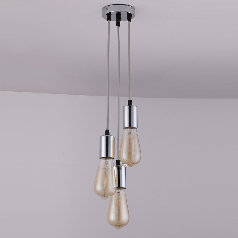 Traditioneller Vintage Eisen Runder 3-Licht Kronleuchter für Wohnzimmer 