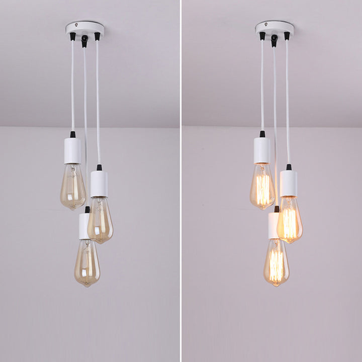 Traditioneller Vintage Eisen Runder 3-Licht Kronleuchter für Wohnzimmer 