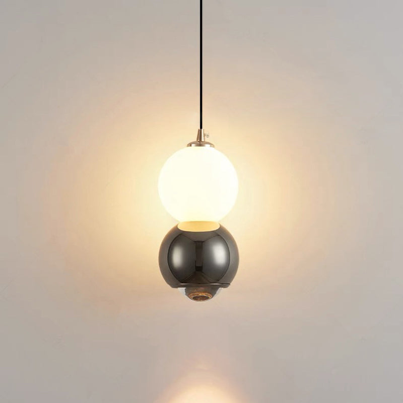 Zeitgenössische skandinavische Aluminiumkugel Acryl LED Pendelleuchte für das Wohnzimmer 