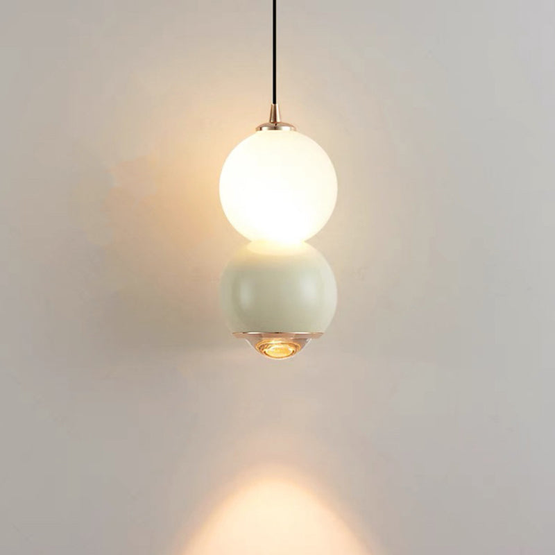 Zeitgenössische skandinavische Aluminiumkugel Acryl LED Pendelleuchte für das Wohnzimmer 