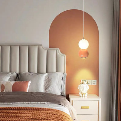Zeitgenössische skandinavische Aluminiumkugel Acryl LED Pendelleuchte für das Wohnzimmer 